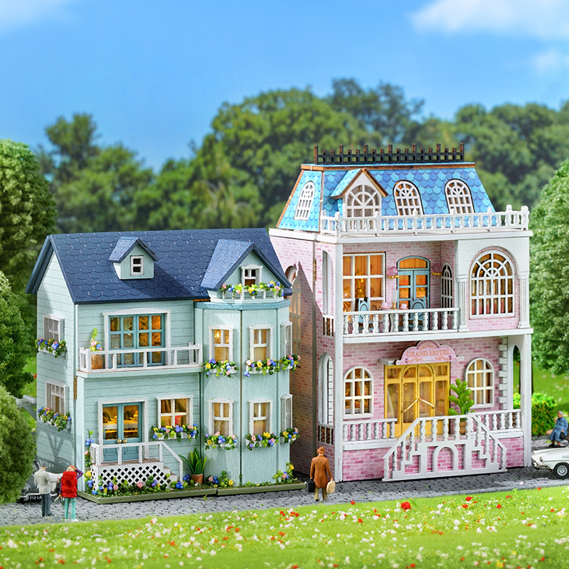 CUTE ROOM - DIY Miniatuur Houten Poppenhuis - Mini Huisjes Bouwpakket - Superklein Mini World - D-018 Romantic Castle - Afbeelding 8