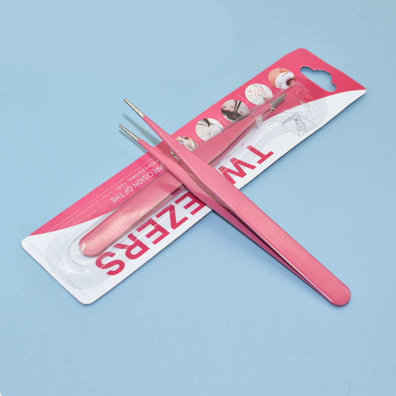 Pincet met Fijne Punt Recht - Stainless Steel - Roze