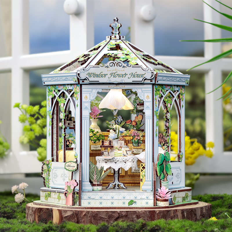 CuteBee - DIY Miniatuur Houten Huisje - Modelbouwpakket - GHGC401 - Windsor Flower House - Afbeelding 3