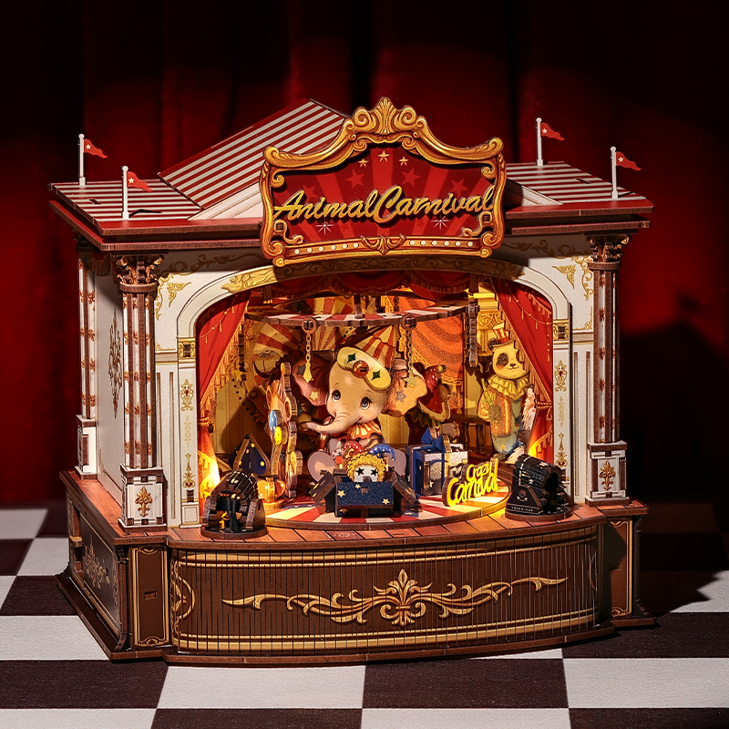 CuteBee - DIY Miniatuur Houten Huisje - Modelbouwpakket - TTCB501 - Animal Carnival - Afbeelding 7