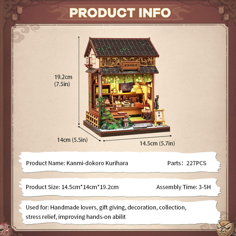 CuteBee - DIY Miniatuur Houten Book Nook Bouwpakket - CWGC218 - Kanmi Dokoro Kurihara - Afbeelding 8