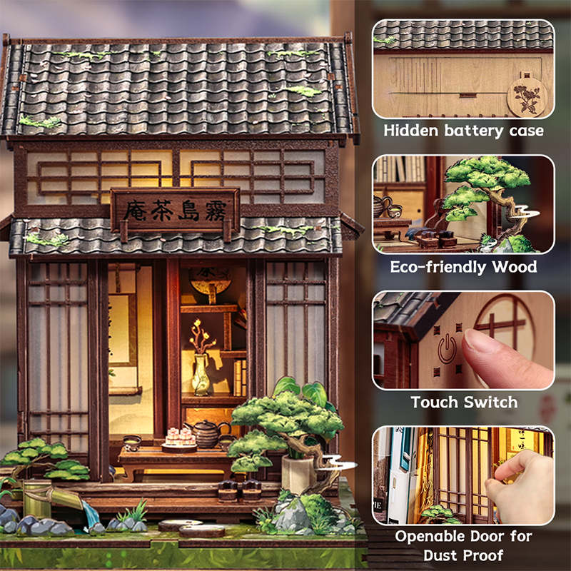 CuteBee - DIY Miniatuur Houten Book Nook Bouwpakket - CWGC219 - Kirishima Cha-an - Afbeelding 8