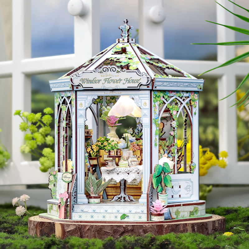 CuteBee - DIY Miniatuur Houten Huisje - Modelbouwpakket - GHGC401 - Windsor Flower House - Afbeelding 4