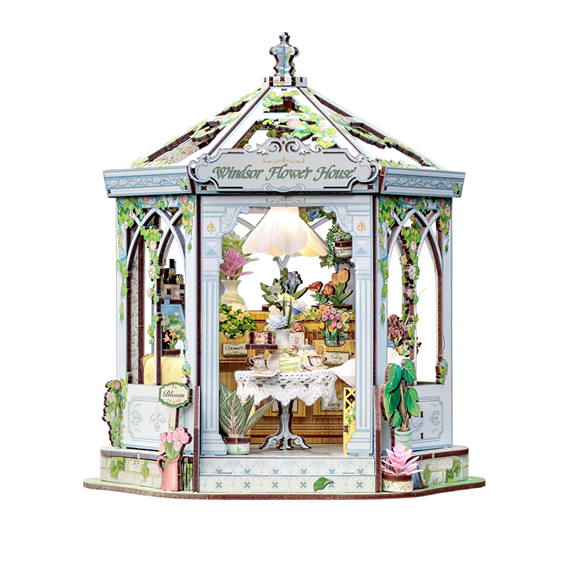 CuteBee - DIY Miniatuur Houten Huisje - Modelbouwpakket - GHGC401 - Windsor Flower House