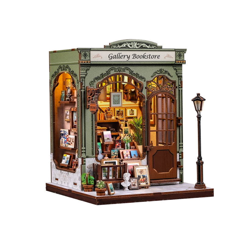CuteBee - DIY Miniatuur Houten Book Nook Bouwpakket - CWGC214 - Gallery Bookstore