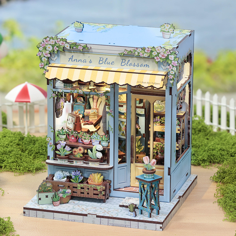CuteBee - DIY Miniatuur Houten Book Nook Bouwpakket - CWGC211 - Anna's Blue Blossom - Afbeelding 3