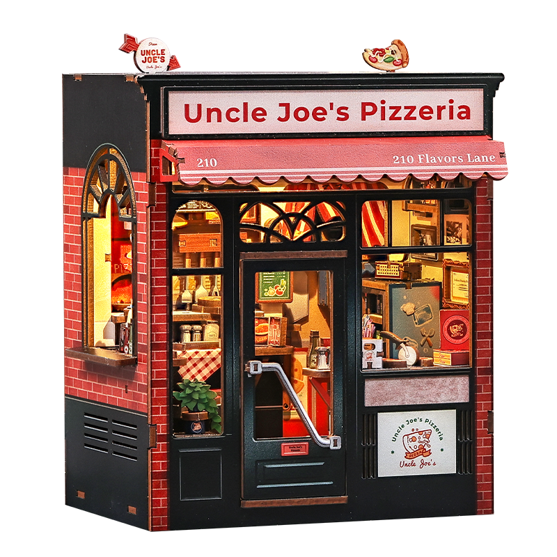 CuteBee - DIY Miniatuur Houten Book Nook Bouwpakket - CWGC210 - Uncle Joe's Pizzeria - Afbeelding 2