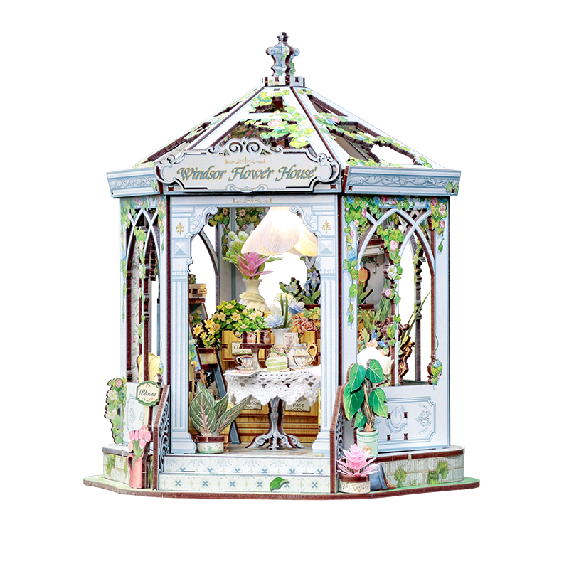 CuteBee - DIY Miniatuur Houten Huisje - Modelbouwpakket - GHGC401 - Windsor Flower House - Afbeelding 2