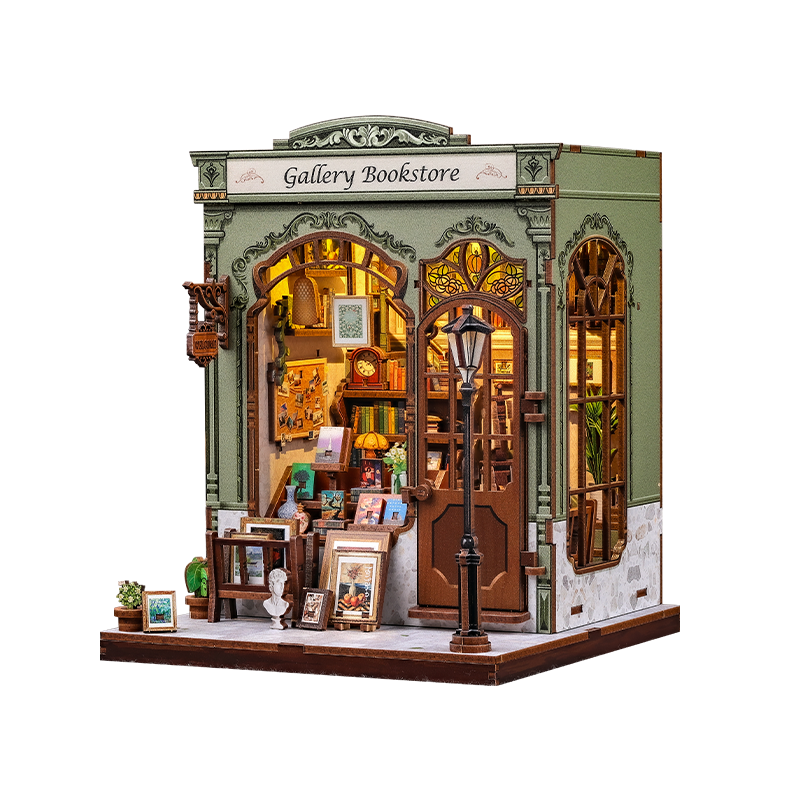 CuteBee - DIY Miniatuur Houten Book Nook Bouwpakket - CWGC214 - Gallery Bookstore - Afbeelding 2
