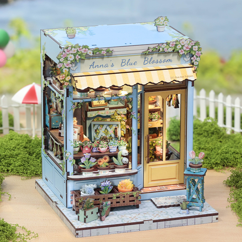 CuteBee - DIY Miniatuur Houten Book Nook Bouwpakket - CWGC211 - Anna's Blue Blossom - Afbeelding 2