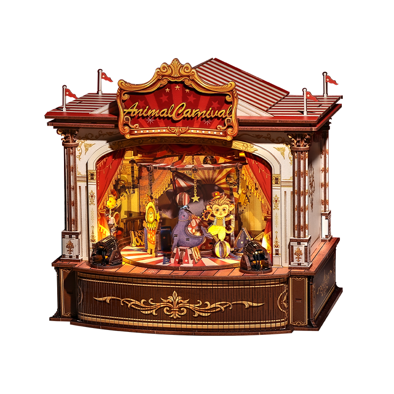 CuteBee - DIY Miniatuur Houten Huisje - Modelbouwpakket - TTCB501 - Animal Carnival - Afbeelding 2