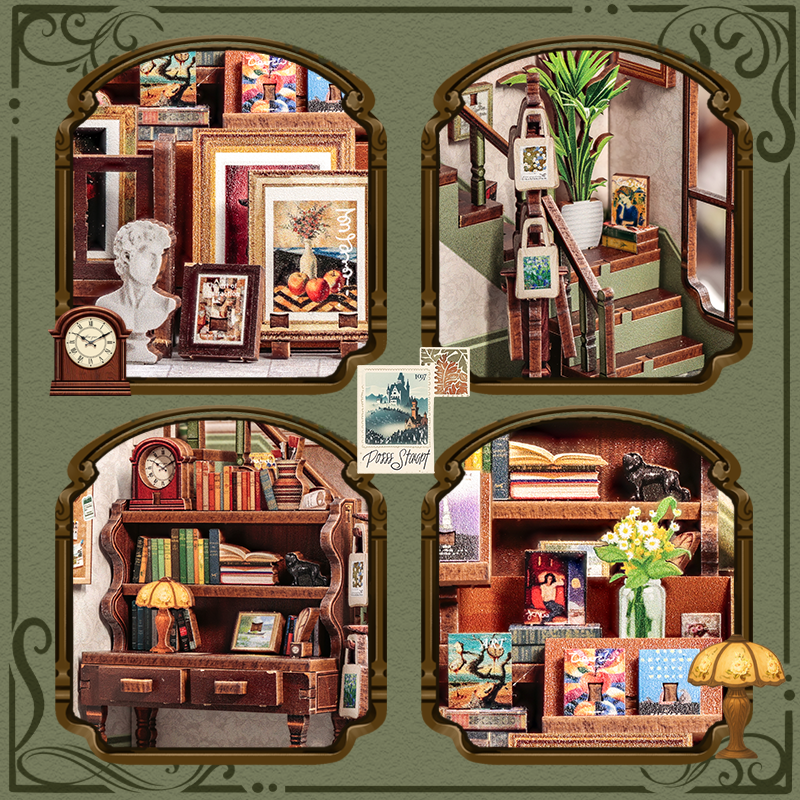 CuteBee - DIY Miniatuur Houten Book Nook Bouwpakket - CWGC214 - Gallery Bookstore - Afbeelding 3