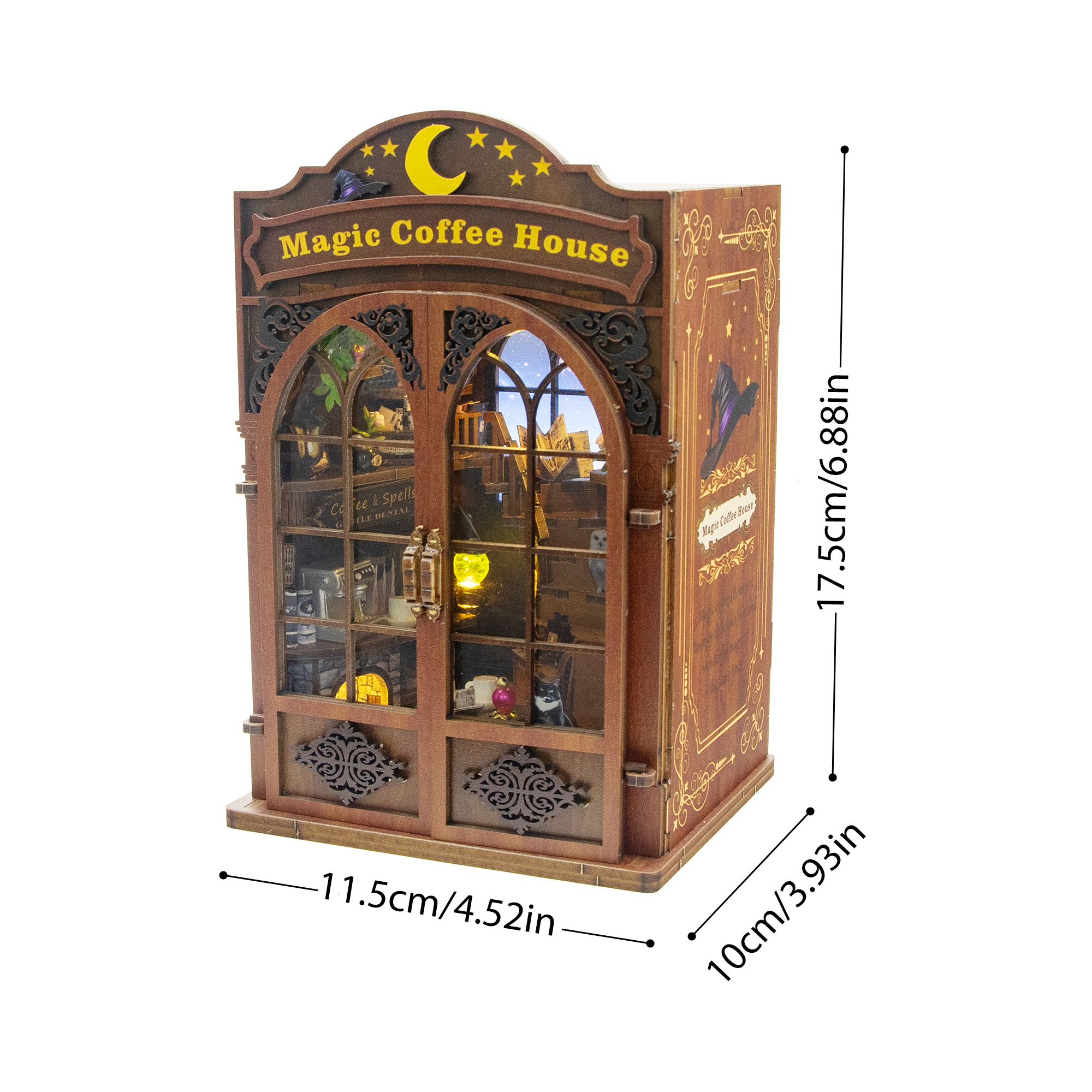 Hongda - DIY Miniatuur Houten Book Nook Bouwpakket - M2602 - Magic Coffee House - Afbeelding 2