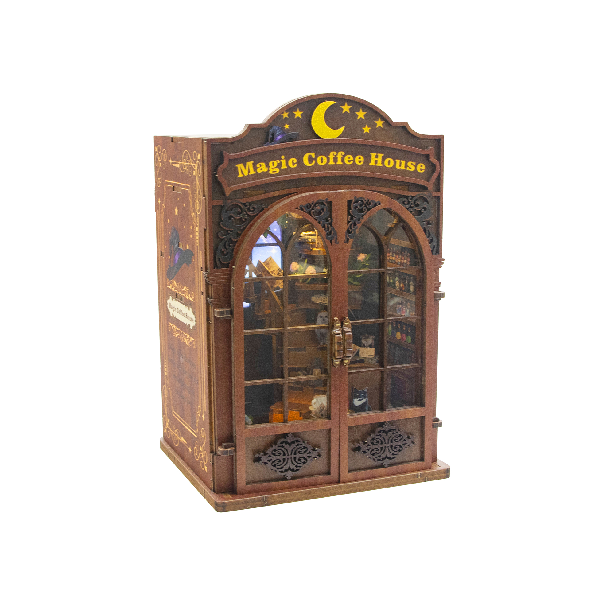 Hongda - DIY Miniatuur Houten Book Nook Bouwpakket - M2602 - Magic Coffee House - Afbeelding 20