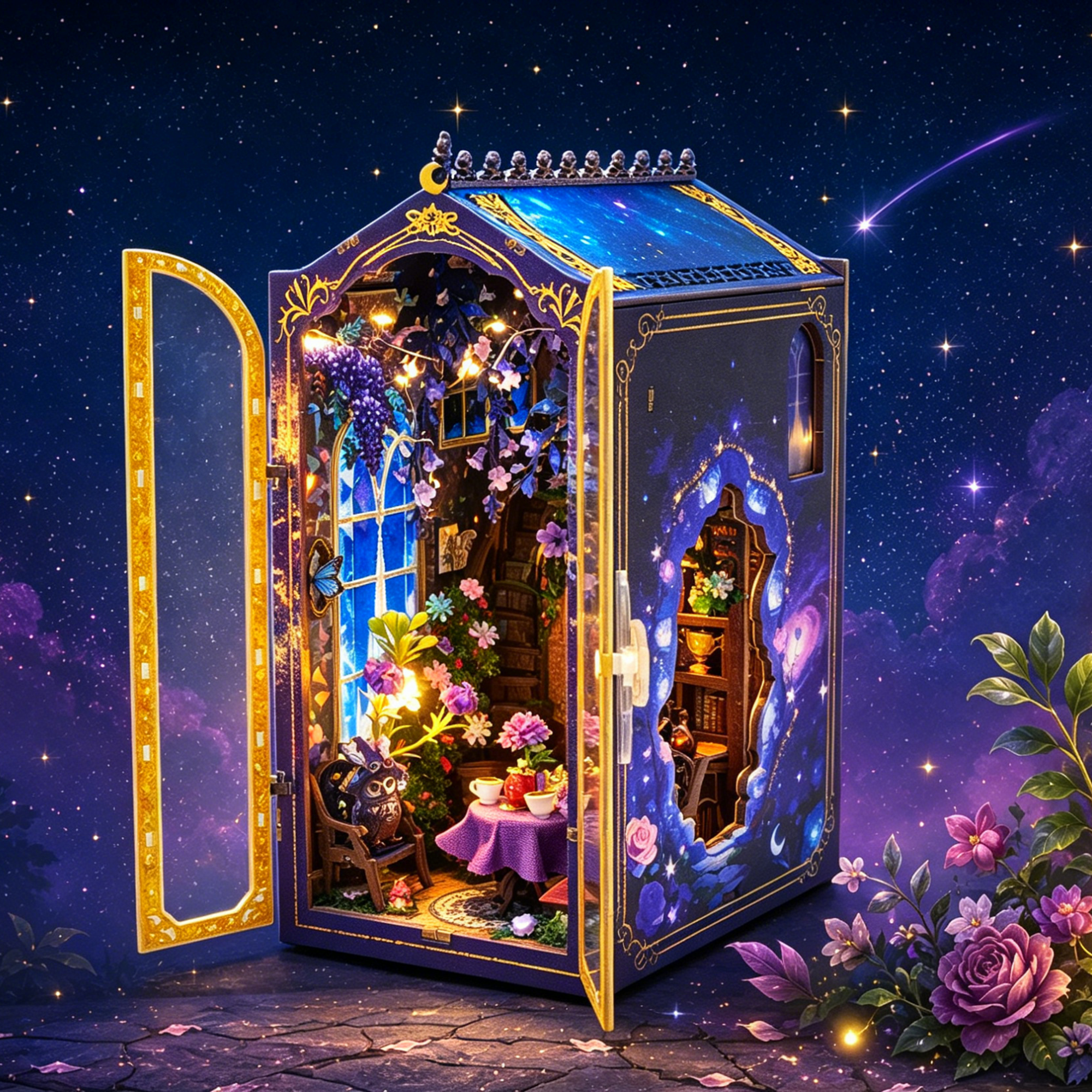 Hongda - DIY Miniatuur Houten Book Nook Bouwpakket - M2603 - Magic Garden Workshop - Afbeelding 13