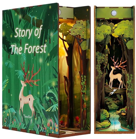 Tonecheer - DIY Miniatuur Houten Book Nook Bouwpakket - met Bewegingssensor Licht - TQ106 - Story of The Forest