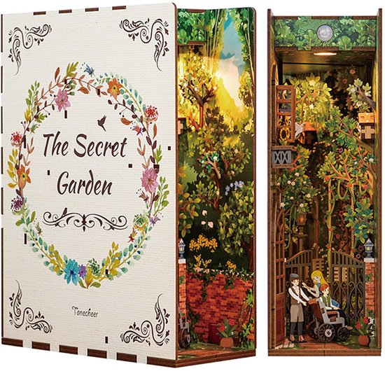 Tonecheer - DIY Miniatuur Houten Book Nook Bouwpakket - met Bewegingssensor Licht - TQ122 - The Secret Garden