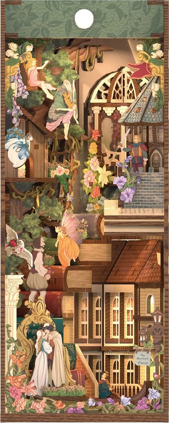 Tonecheer - DIY Miniatuur Houten Book Nook Bouwpakket - met Bewegingssensor Licht - TQ129 - Shakespaer's Verse - Afbeelding 3