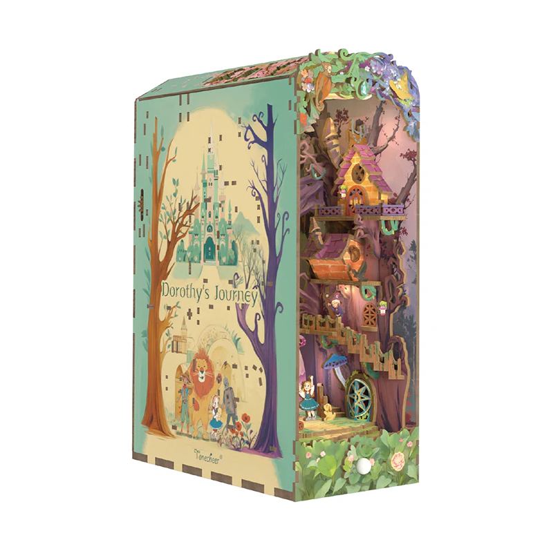 Tonecheer - DIY Miniatuur Houten Book Nook Bouwpakket - met Bewegingssensor Licht - TQ139 - Dorothy's Journey - Afbeelding 2
