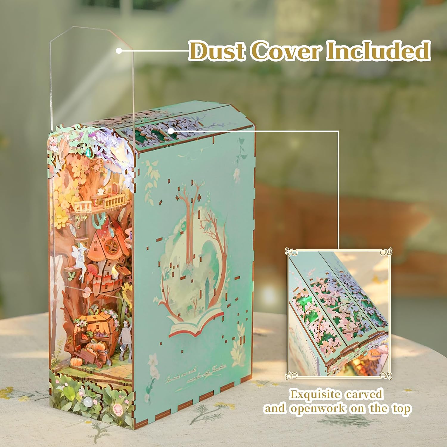 Tonecheer - DIY Miniatuur Houten Book Nook Bouwpakket - met Bewegingssensor Licht - TQ139 - Dorothy's Journey - Afbeelding 7