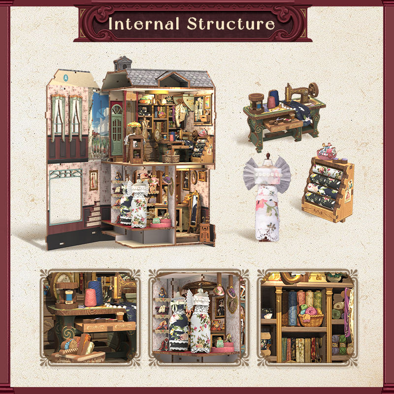 CuteBee - DIY Miniatuur Houten Book Nook Bouwpakket - BJAA406 - Marguerite Tailor - Afbeelding 11