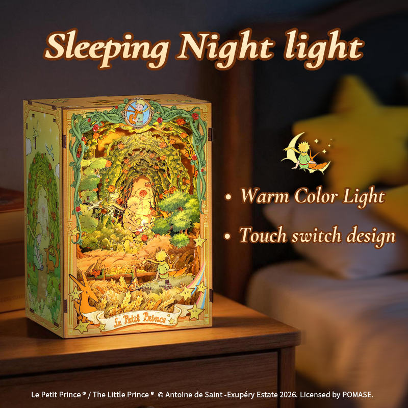 CuteBee x The Little Prince – Book Nook - Modelbouwpakket - Houten 3D Puzzel - DIY Bouwpakket Volwassenen - Boekensteun - Promise in the Wheat Field - LPAA201 - Afbeelding 16