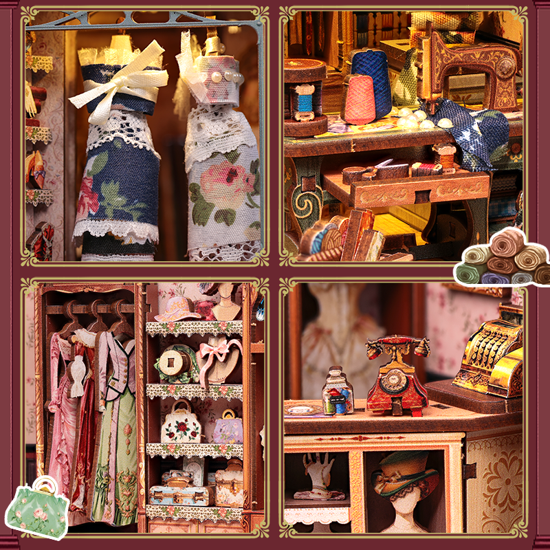 CuteBee - DIY Miniatuur Houten Book Nook Bouwpakket - BJAA406 - Marguerite Tailor - Afbeelding 4